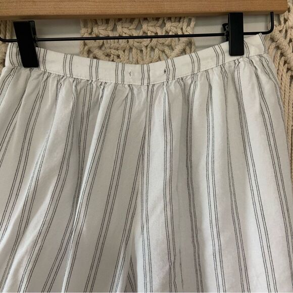 AMERICAN EAGLE Wide Leg Cropped Embroidered Crochet Beach Pants Black Stripe XS - Picture 5 of 15